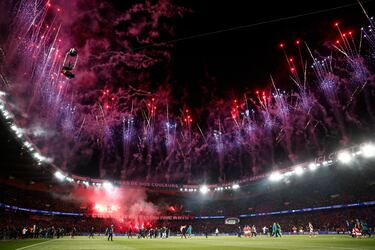 El Paris Saint-Germain celebra la victoria tras finalizar el encuentro. La gran final, PSG-Inter, en el Allianz Arena de  Munich.