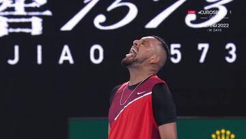 Si a lo suyo le sumamos que jugaba en casa: miren a Kyrgios después de dos puntazos