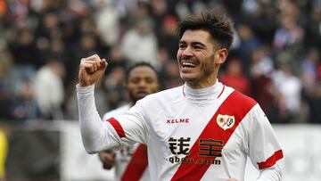 Jozabed celebra un gol con el Rayo Vallecano.