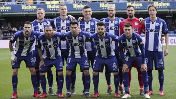 Formación del Alavés ante el Villarreal