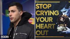 El Chiringuito pregunta a Rodri por la pancarta a Vinicius y se llevan una respuesta clara y escueta