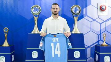 Sepe, presentado como nuevo jugador del Movistar Inter de fútbol sala.
