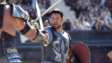 En 'Gladiator' (2000), Russell Crowe fue un general romano caído en desgracia en la Antigua Roma