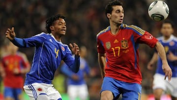 Cuadrado y Arbeloa en el amistoso en el Santiago Bernabéu