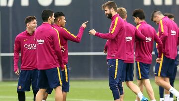 Entrenamiento del Barcelona.