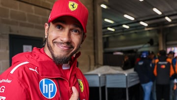 FRANCORCHAMPS (Blegium), 27/07/2025.- Scuderia Ferrari driver Lewis Hamilton of Britain arrives for the drivers' parade of the 2025 Formula 1 Belgian Grand Prix at the Circuit de Spa-Francorchamps, Belgium, 27 July 2025. (Fórmula Uno, Bélgica, Reino Unido) EFE/EPA/OLIVIER MATTHYS