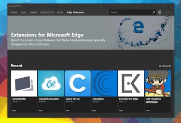 La Tienda Microsoft ya ofrece extensiones para Edge en su catálogo