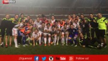 La Selecci&oacute;n celebrando el triunfo ante China. 