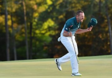 Sergio Garcia celebrates winning his first major.