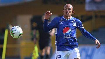 Juan David Pérez durante el partido entre Millonarios y Patriotas por Liga Águila.