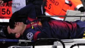 Messi abandona el campo lesionado.