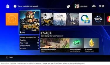 Primeras imágenes en alta calidad de la interfaz de PS4