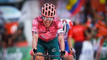 Colombian Rigoberto Uran of EF Education-EasyPost pictured in action during stage 17 of the 2022 edition of the 'Vuelta a Espana', Tour of Spain cycling race, from Aracena to Monasterio de Tentudia (162,3 km), Spain, Wednesday 07 September 2022. BELGA PHOTO DAVID PINTENS (Photo by DAVID PINTENS / BELGA MAG / Belga via AFP) (Photo by DAVID PINTENS/BELGA MAG/AFP via Getty Images)