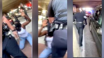 La celebrada reacción de esta policía afroamericana cuando un compañero blanco empuja a una manifestante de rodillas