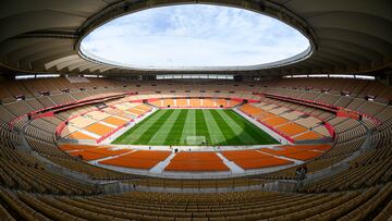 Imagen del Estadio de la Cartuja que está ya preparado para acoger la final de la Copa del Rey del próximo sábado entre el Real Madrid y el Barcelona tras las obras acometidas para su reforma y ampliación.