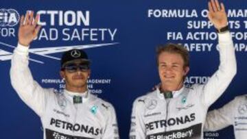 Hamilton y Rosberg, segundo y primero en la calificaci&oacute;n de Austin.