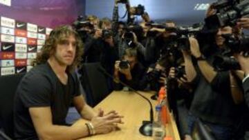 Puyol anunci&oacute; su adi&oacute;s del Barcelona.