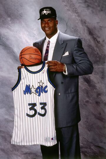 Número 1 del draft de 1992. Shaquille cambiará el mapa de la liga y hará de los Magic uno de los mejores equipos de la NBA.