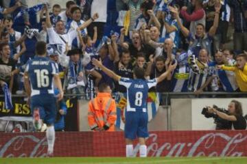 Stuani celebra el 2-0.