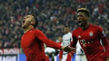 Thiago celebra su gol a la Juventus.