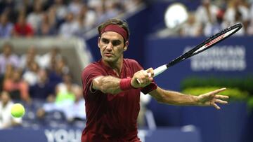 Federer, en su partido de primera ronda del US Open.