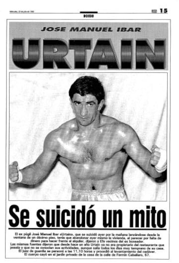 Esta fue la página de Diario AS del 22 de julio de 1992 donde se informaba de la muerte del púgil vasco.