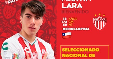 Este mediocampista chileno llega a Necaxa procedente de la Universidad Católica de Chile Sub-19.