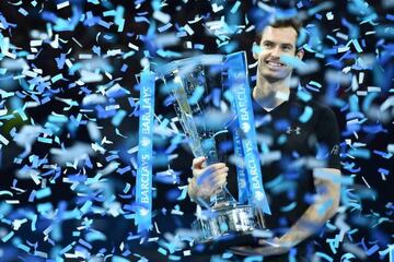 Murray with the ATP World Tour Finals trophy.