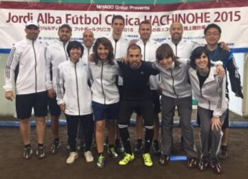 Jordi Alba en su Clinic en Japón. 