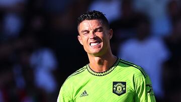 El jugador del Manchester United Cristiano Ronaldo durante un partido de Premier League contra el Brentford.