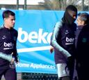 El saludo entre Dembelé y Valverde tras el parón navideño