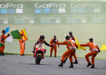 Marc Márquez celebrando su victoria en el GP de Alemania