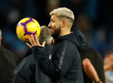 Agüero with the matchball - his 11th in the Premier League