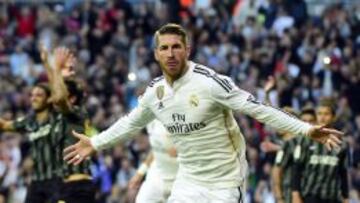 Sergio Ramo celebra su gol.