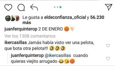El troleo de Iker Casillas a Juan Fernando Quintero en Instagram