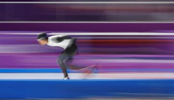 Japan's Ryosuke Tsuchiya in the 5000m Men's Speed Skating final