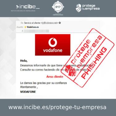 El falso email de Vodafone España: No piques si eres cliente