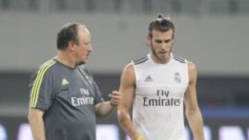 Gareth BAle y Rafa Benítez