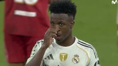 El gesto de Vinicius según pitó el árbitro: la cara es el espejo del alma