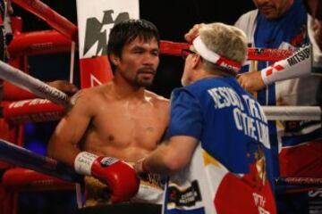 Combate entre Manny Pacquiao y Timothy Bradley Jr. en las Vegas por el título de peso welter de la Organización Mundial de Boxeo. 