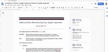Google Docs te dice las diferencias entre dos documentos similares