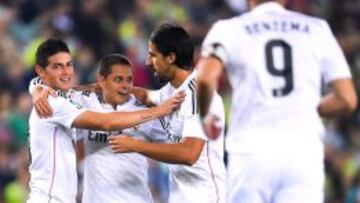 Chicharito celebra el gol ante el Cornellá