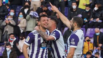 VALLADOLID, 27/02/2022. PHOTOGENIC. VALLADOLID. 27/02/22. PHOTOGENIC. PARTIDO DE LA LIGA SMARTBANK ENTRE EL REAL VALLADOLID Y EL AMOREBIETA. GOL DE WEISMANN