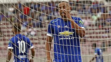 Universidad de Chile vs Everton
 Cuarta fecha, campeonato de Clausura 2016/17
 El jugador de Universidad de Chile Leandro Benegas, izquierda derecha centro, se lamenta tras desperdiciar una ocasion de gol contra Everton durante le partido de primera divis