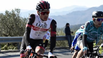 Juan Ayuso, durante su participaci&oacute;n en el Trofeo Laigueglia.