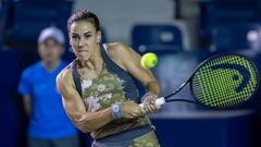 AME9268. MONTERREY (MÉXICO), 02/03/2023.- La tenista de España Nuria Parrizas Díaz en acción ante la jugadora francesa Caroline García hoy, durante un partido de la jornada 4 del Abierto de Tenis de Monterrey (México). EFE/ Miguel Sierra
