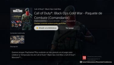 CoD Warzone y Black Ops Cold War Temporada 3: nuevo paquete PS Plus gratis en PS5 y PS4