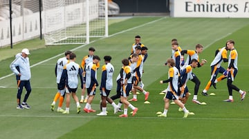 Los jugadores del Real Madrid entrenan en Valdebebas, antes de Osasuna.