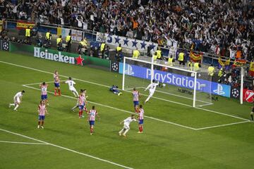 Hoy se cumplen cinco a?os del m¨ªtico gol del defensa del Real Madrid en la final de la Champions League 2013/14 de Lisboa frente al Atl¨¦tico de Madrid. El gol en el minuto 93 supuso el empate en el marcador tras el gol de God¨ªn. Finalmente el conjunto blanco gan¨® la final por 4-1.