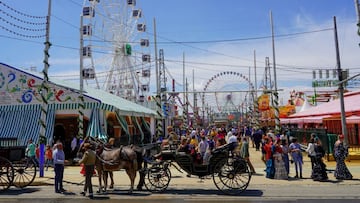 Paseo de caballo , durante el tercer d&iacute;a de Feria de Abril de Sevilla 2022 celebrada tras dos a&ntilde;os de pandemia por el Covid-19, a 3 de mayo de 2022 en Sevilla (Andaluc&iacute;a, Espa&ntilde;a)
 
 
 durante el tercer d&iacute;a de Feria de Ab